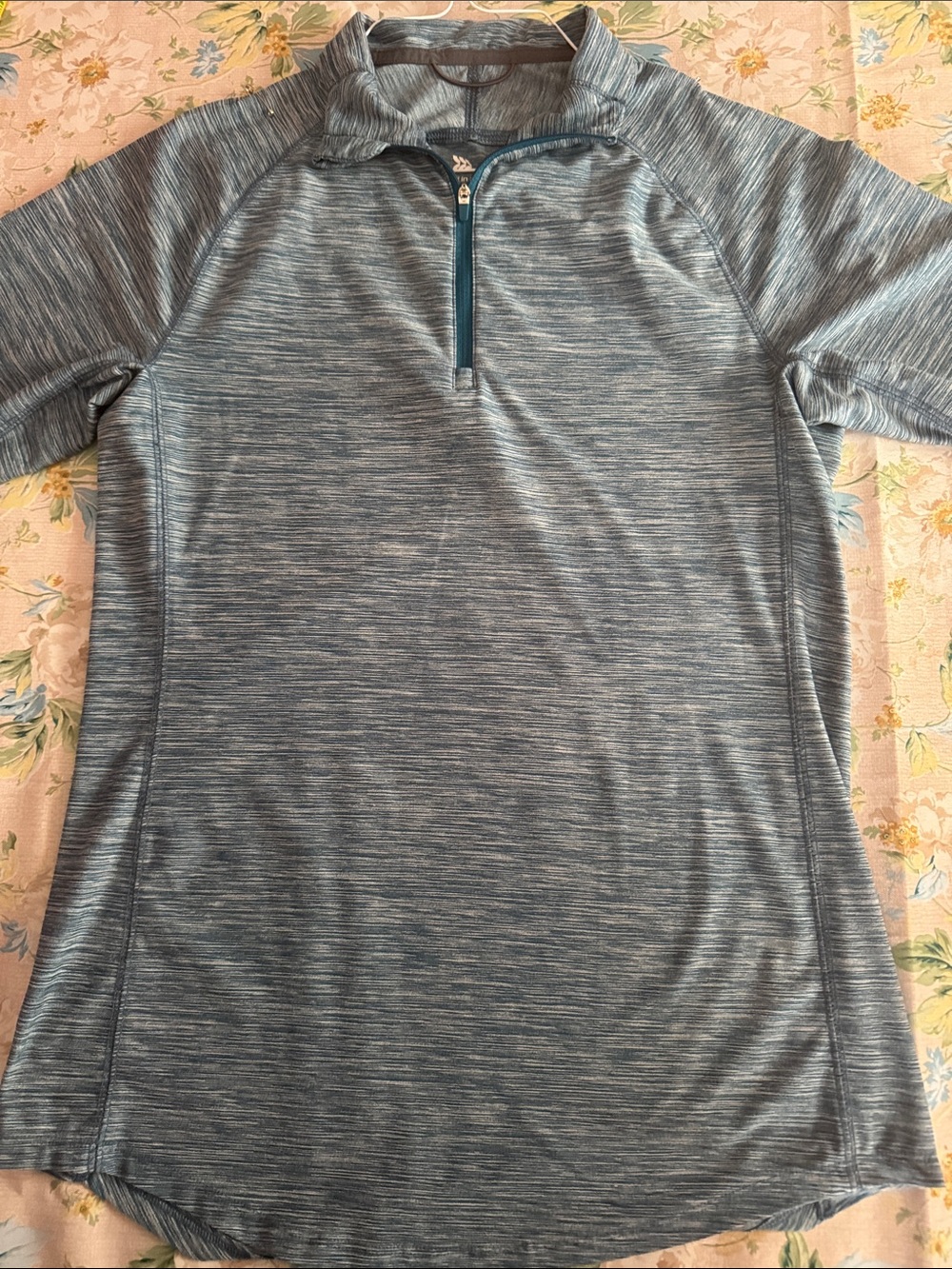 all in motion Heathered Blue Quarter-Zip Long Sleeve Tee